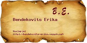 Bendekovits Erika névjegykártya