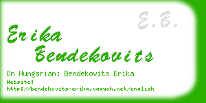 erika bendekovits business card